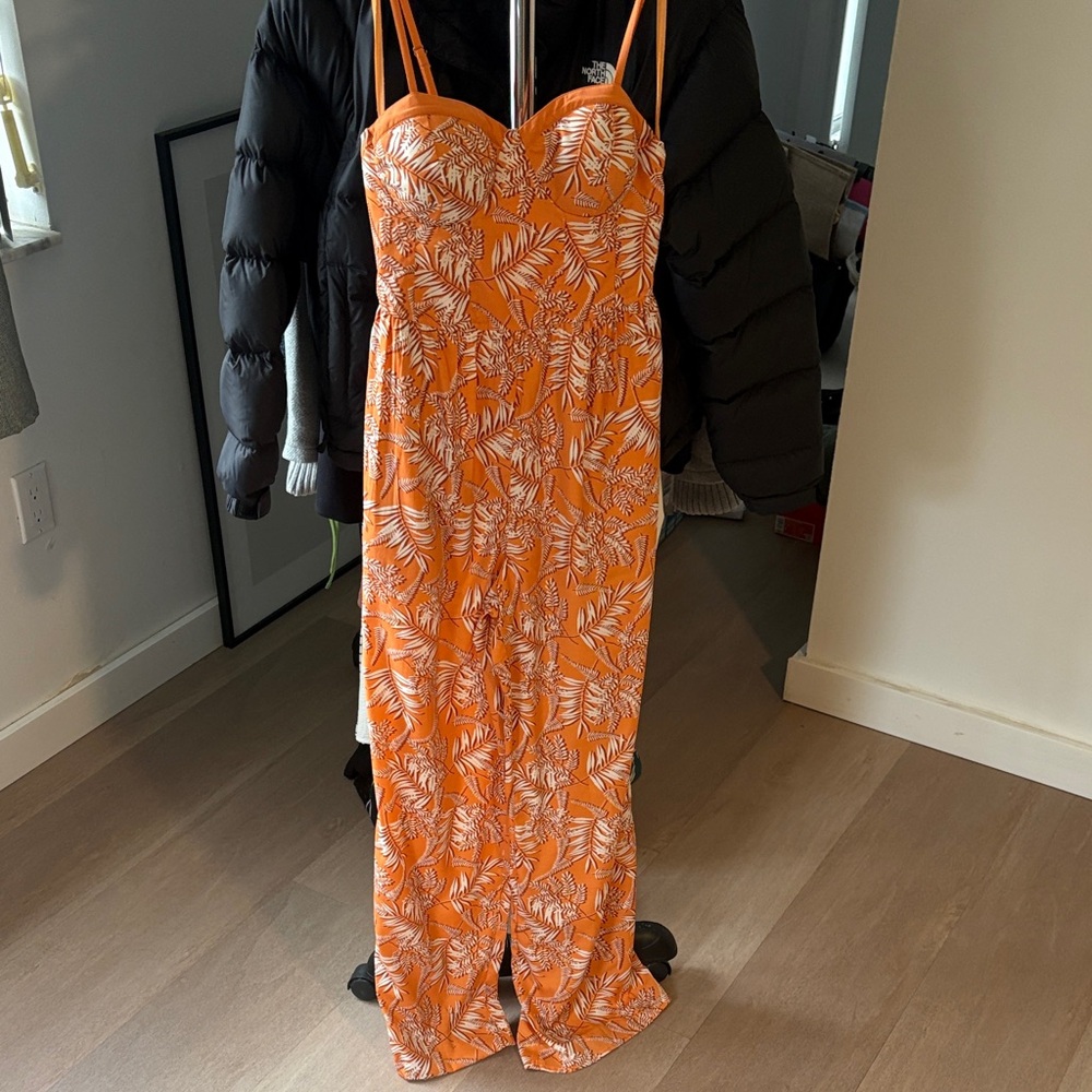 Orange Floral Jumpsuit